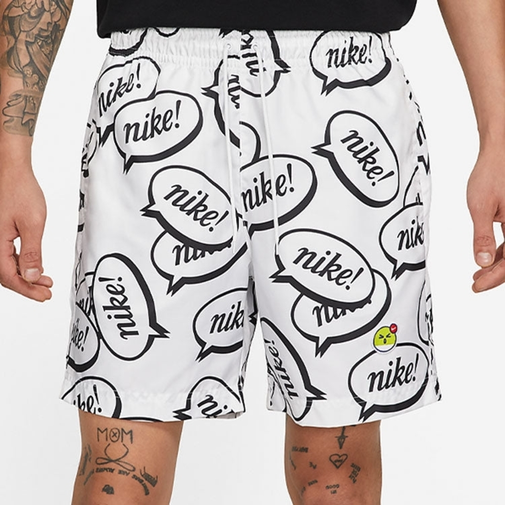Nike White Mens Sporwear Airmoji Shorts L